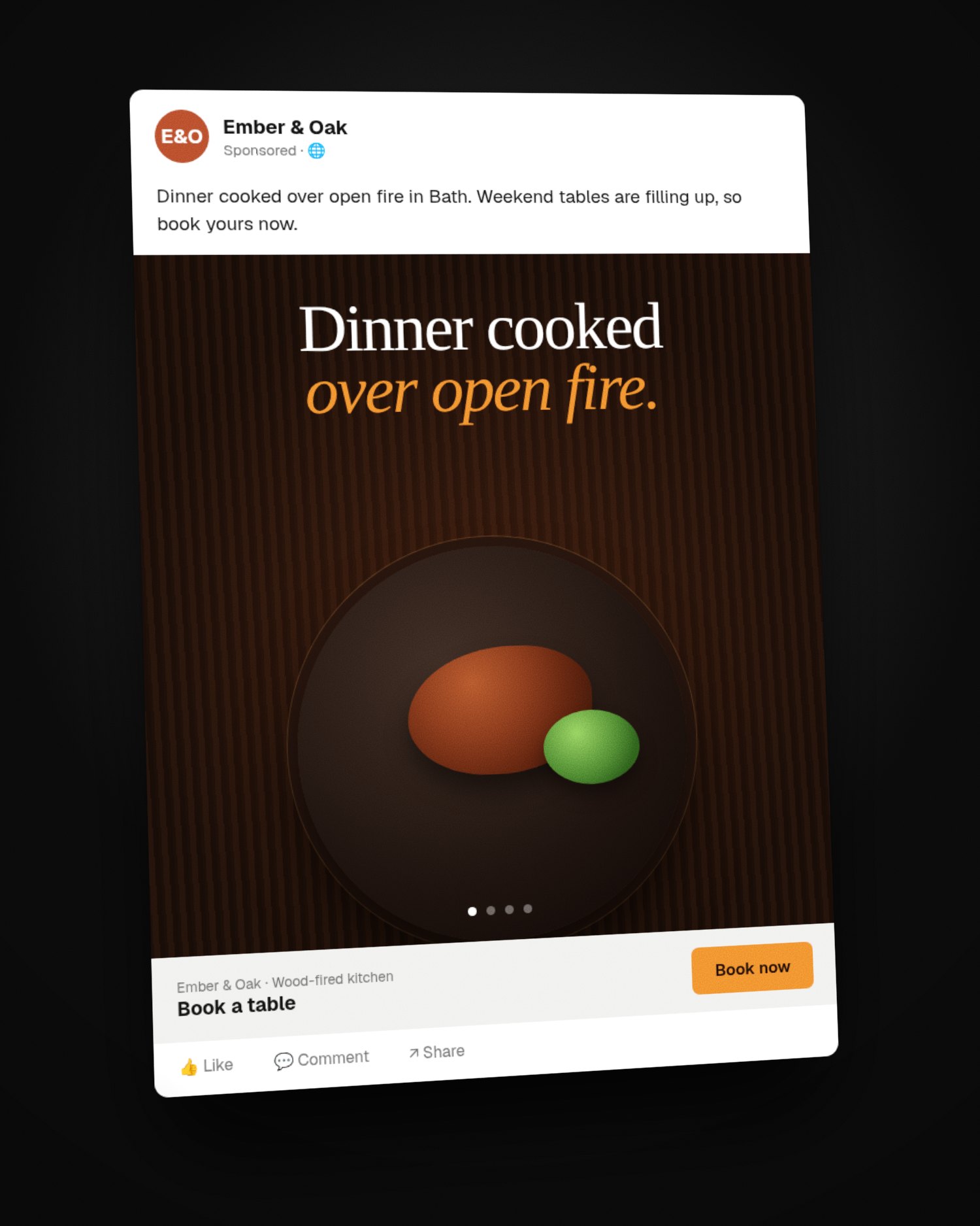 Meta carousel ad · hospitality